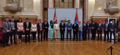 13. мај 2021. Чланови Посланичке групе пријатељства са Мађарском и делегација Директората за спољне послове Парламента Мађарске